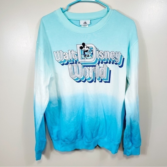 DISNEY WORLD Retro Mickey Mouse Ombré Pullover Top Sweatshirt - Women’s SMALL - Picture 1 of 8